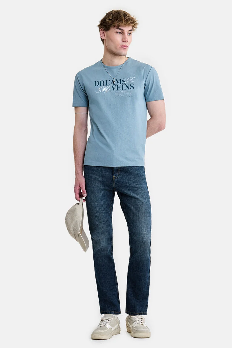 SNITCH Blue Blue Solid Straight Fit Casual Jeans for Men | Best Price UAE