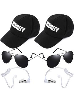 Harrycle Harrycle 6 Pcs Playing Cosplay Toy Secret Service Dress up Includes Earplugs Acoustic Tube Headset Sunglasses and Black Security Hat for Teens Boys Playing Cosplay Costume Party Accessory Kit  - Image 1