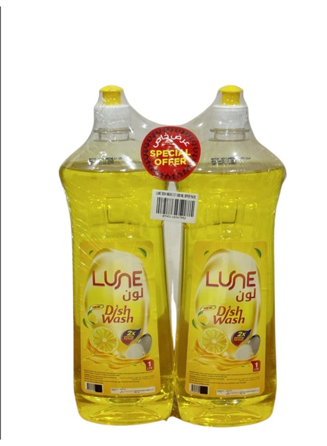 Lune. LUNE Lemon Dish Wash Liquid Combo Pack 1L x 2 | Powerful Grease Cleaner - Image 3
