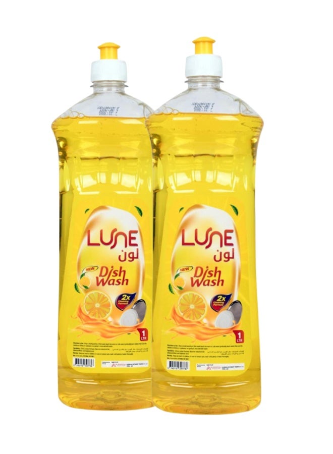 Lune. LUNE Lemon Dish Wash Liquid Combo Pack 1L x 2 | Powerful Grease Cleaner - Image 1