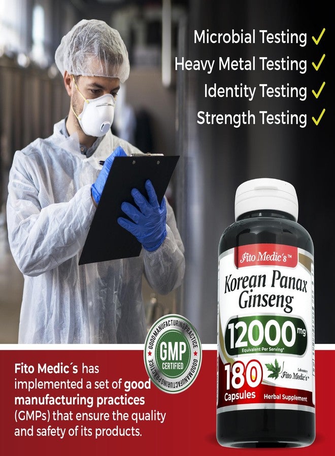 FITO MEDIC'S جذور الجنسنغ الكوري من فيتو ميديك | كبسولات باناكس جنسنغ | ١٨٠ كبسولة | مستخلص مركز | مكمل عشبي عالي الامتصاص - Image 4