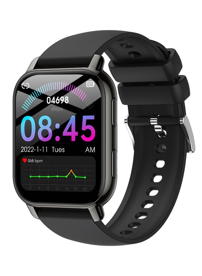 WAPIK ساعة ذكية من العلامة التجارية الكورية P5S، ساعة ذكية للأعمال، ساعة لياقة بدنية مقاومة للماء، مكالمات بلوتوث، ساعة ذكية للرجال، طلاء فراغ من سبائك الزنك، مراقبة معدل ضربات القلب، ساعة ذكية للنساء باللون الأسود - Image 1