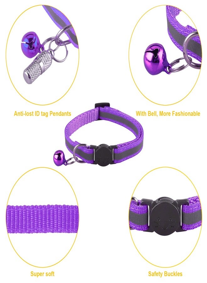 Deetenks Cat Collars 18 Pack Reflective Cat Collars Cat ID Collars Adjustable Safe Collars Pet Collars - Image 4