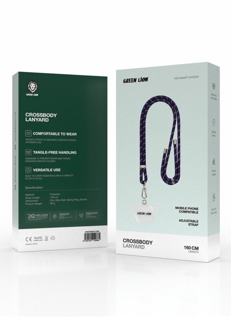 GREEN LION Crossbody Lanyard 160cm / Mobile Phone Compatible / Hands-Free / Tangle-Free / Comfortable to Wear/Padded Strap / Soft and Durable Phone Strap / Safe and Secure Lanyard - Dark Blue  - Image 2