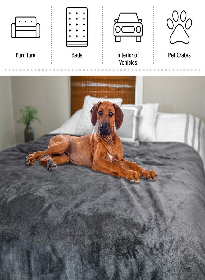 Lavish Home Waterproof Blanket - 80x80 King-Size Blanket for Kids, Pets, and Outdoors - Throw for Bed, Couch, Chair and Car (Gray) - Image 4