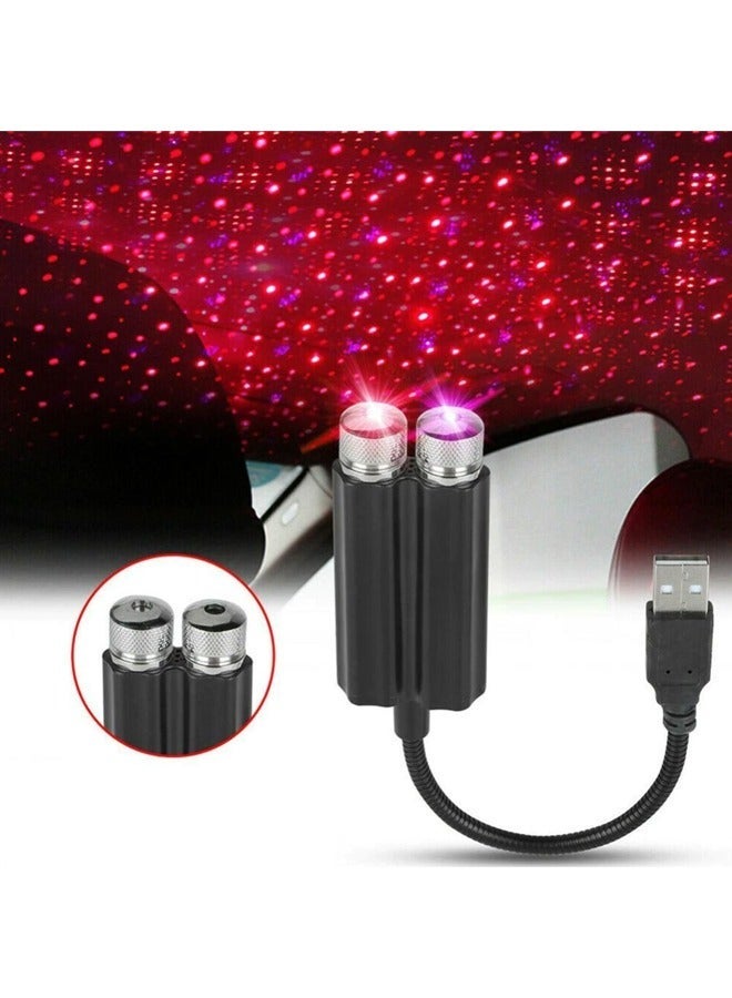 Car Roof Dual Star Light Interior LED Starry Atmosphere Ambient Projector USB Decoration Night Home Decor Galaxy Lights - Image 1
