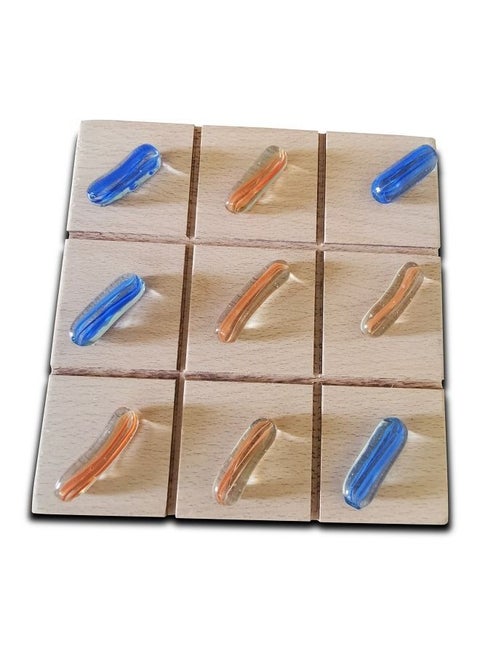 Marble Stone With Wooden Board Tic Tac Toe Game
