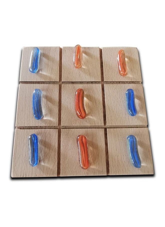 null - Marble Stone With Wooden Board Tic Tac Toe Game - Image 1