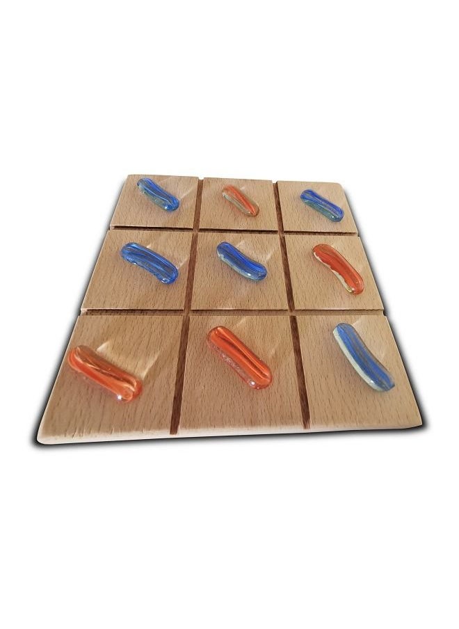 null - Marble Stone With Wooden Board Tic Tac Toe Game - Image 1