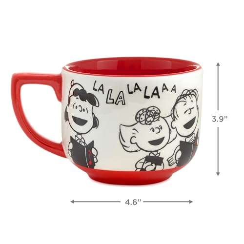Hallmark Peanuts Black and Red Ceramic Mug, 25 oz (Christmas Carols) Gift for Kids, Fans, Collectors - Image 3