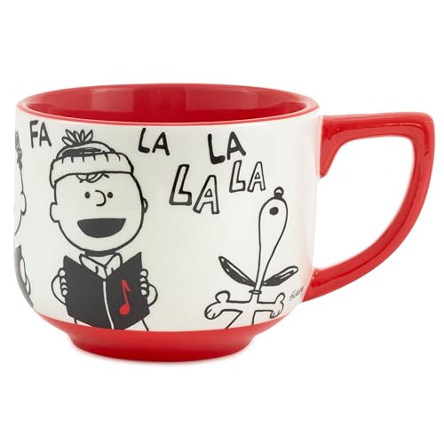 Hallmark Peanuts Black and Red Ceramic Mug, 25 oz (Christmas Carols) Gift for Kids, Fans, Collectors - Image 1