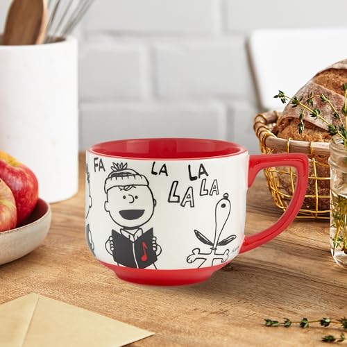 Hallmark Peanuts Black and Red Ceramic Mug, 25 oz (Christmas Carols) Gift for Kids, Fans, Collectors - Image 2