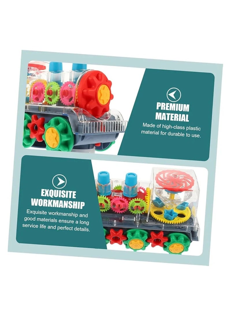 Electric Transparent Gear Train Toy – 360° Rotating Bump-and-Go Car with Lights & Music | Battery Operated Toddler Toy | Multicolored for Boys & Girls Ages 3+ - Image 3