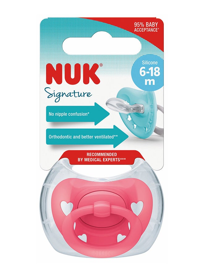 NUK Pacifier Signature 6 18M 1Pc (Pink)