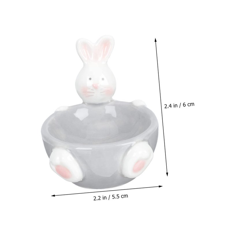 Ceramic Rabbit Egg Cup Adorable Holder For Soft Hard Boiled Eggs Decorative Breakfast Tray - Image 3