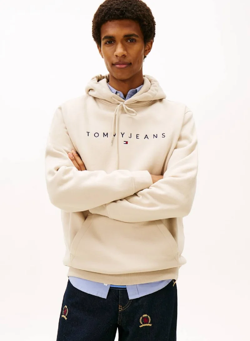 Linear Logo Embroidery Kangaroo Pocket Hoody