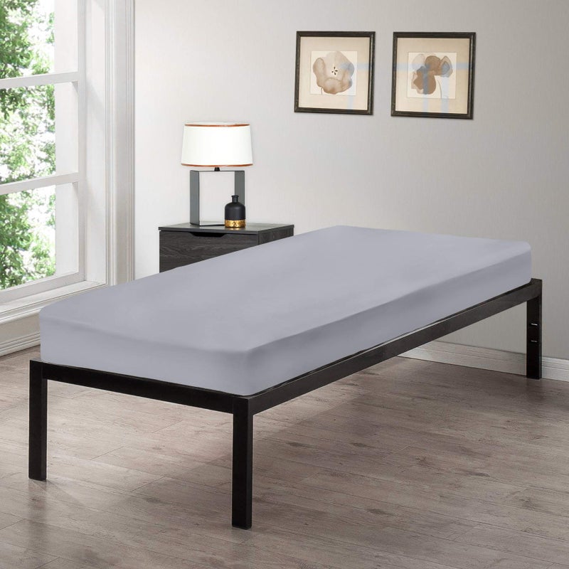 Gilbins Gilbins Cot Size 30 x 75 Fitted Sheet Made of Ultra Soft Cotton Perfect for Camp Bunk BedsRVsGuest Beds Grey