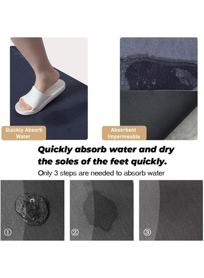 Bukela Non Slip Diatomite Kitchen Runner Rug Washable Modern Design Bathroom Shower Mat Khaki Kitchen Rug 60x180cm - Image 4