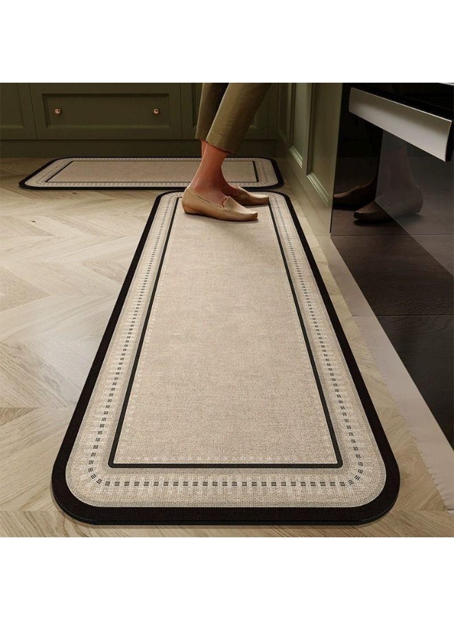 Bukela Non Slip Diatomite Kitchen Runner Rug Washable Modern Design Bathroom Shower Mat Khaki Kitchen Rug 60x180cm - Image 1