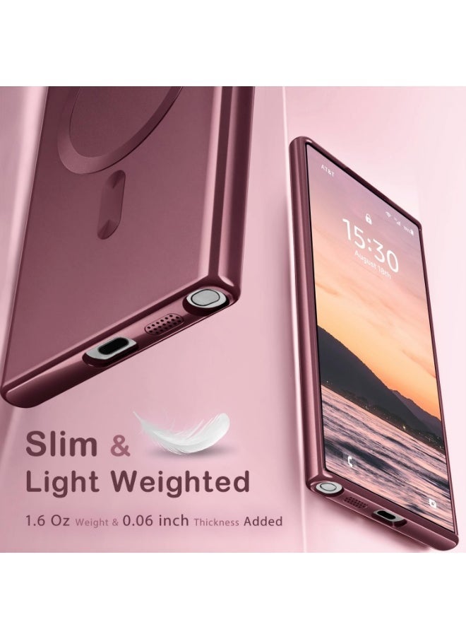 MUNTAQI غطاء حماية سامسونج جالاكسي S23 ألترا متوافق مع MagSafe – غطاء مغناطيسي رفيع نحيف | غطاء خفيف مقاوم للصدمات لجهاز سامسونج جالاكسي S23 ألترا 6.8 بوصة | متوافق مع الشحن اللاسلكي - Image 4