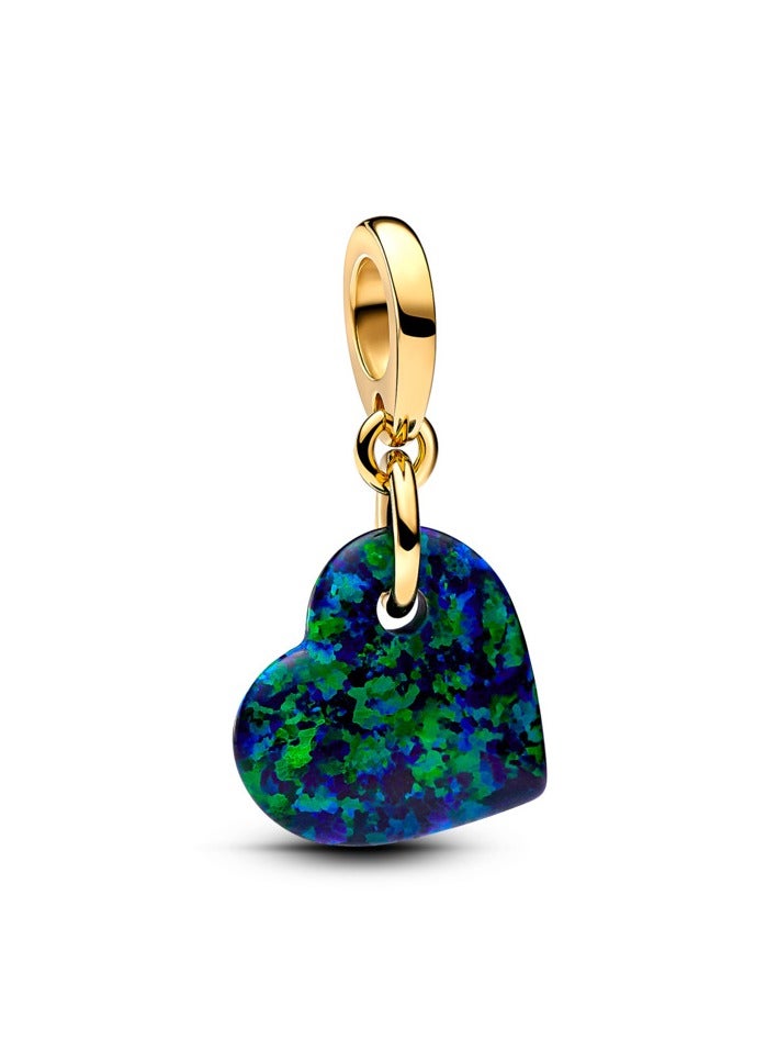 PANDORA Opalescent Green Heart Dangle Charm - Image 1