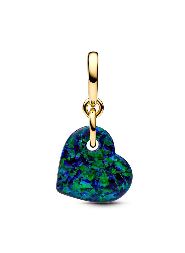 PANDORA Opalescent Green Heart Dangle Charm - Image 2