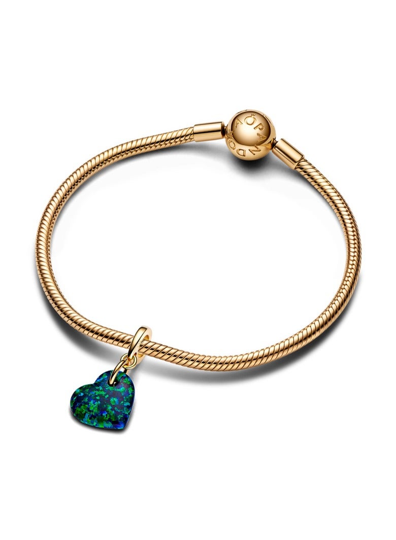 PANDORA Opalescent Green Heart Dangle Charm - Image 3