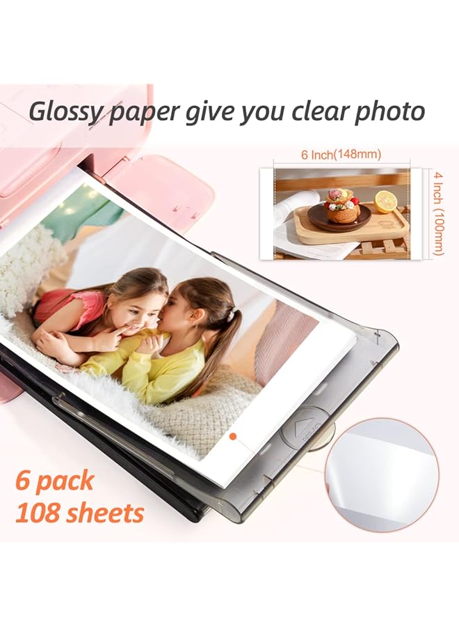 erorex Cp1500 Paper Compatible With Canon Selphy Cp1500 Ink And Paper Kp 108In Canon Photo Printer Paper 108 Sheets 4X6 And 3 Color Ink Cartridges For Canon Selphy Cp1500 Cp1300 Cp1200 Printer  - Image 3