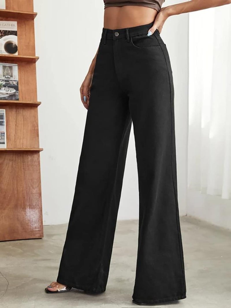 KOTTY Womens Solid High Rise Cotton Lycra Blend Relaxed Fit Jeans Jade Black (Black,36)_KOTTYLADIESJEANS1003_3XL - Image 2
