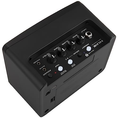 NUX Mighty Lite BT MKII مضخم جيتار، 3W مضخم جيتار/بيس كهربائي مع قناة نظيفة/أوفر درايف/ديستورشن، 7 إعدادات مسبقة، 512 عينة IR، آلة طبول مدمجة، مضخم سطح المكتب مع بلوتوث - Image 4