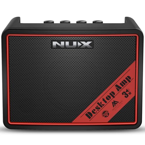 NUX Mighty Lite BT MKII مضخم جيتار، 3W مضخم جيتار/بيس كهربائي مع قناة نظيفة/أوفر درايف/ديستورشن، 7 إعدادات مسبقة، 512 عينة IR، آلة طبول مدمجة، مضخم سطح المكتب مع بلوتوث - Image 1