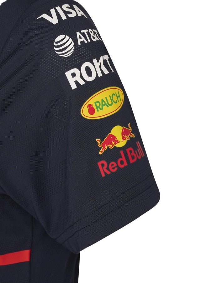Castore Oracle Red Bull Racing Women’s Teamline Polo Shirt – Official 2025/26 F1 Team | Premium Jacquard Fabric (XS) Navy - Image 3