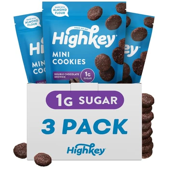 HighKey Low Carb Keto Brownie Bites - Keto Snack Low Carb Snack Sugar Free Chocolate Protein Cookies Sugar Free Snacks Gluten Free Snack Keto Friendly Food Healthy Snacks Keto Dessert Diet Snacks 3pk - Image 1