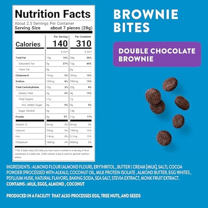 HighKey Low Carb Keto Brownie Bites - Keto Snack Low Carb Snack Sugar Free Chocolate Protein Cookies Sugar Free Snacks Gluten Free Snack Keto Friendly Food Healthy Snacks Keto Dessert Diet Snacks 3pk - Image 2