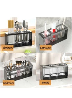 ShebSheb Kitchen Utensil Holder with 3 Compartments,cutlery holder  - Image 5