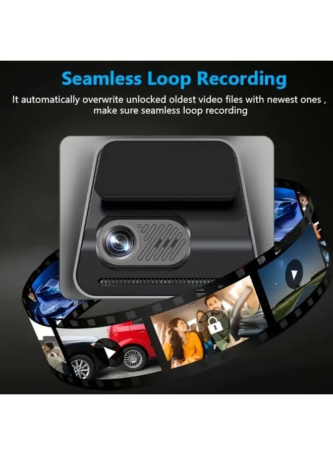 1080P Front Dash Cam With Night Vision Loop Recording 32G Storage Card Emergency Locking - Image 3