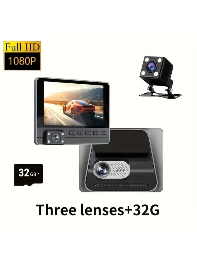 1080P Front Dash Cam With Night Vision Loop Recording 32G Storage Card Emergency Locking - Image 1
