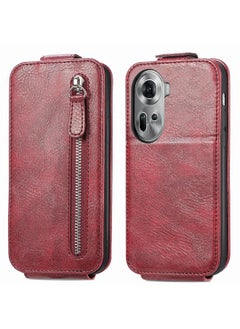 For OPPO Reno11 EU Zipper Wallet Vertical Flip Leather Phone Case(Red)