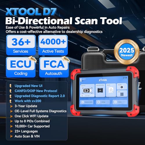 XTOOL D7 OBD2 Scanner Bidirectional Scan Tool, 2025 Scanner for Car, FCA Autoauth, CANFD/DoIP, 36+ Resets, Active Tests, All System Diagnosis, Crank Sensor Relearn, ECU Coding, 3 Years Updates - Image 2