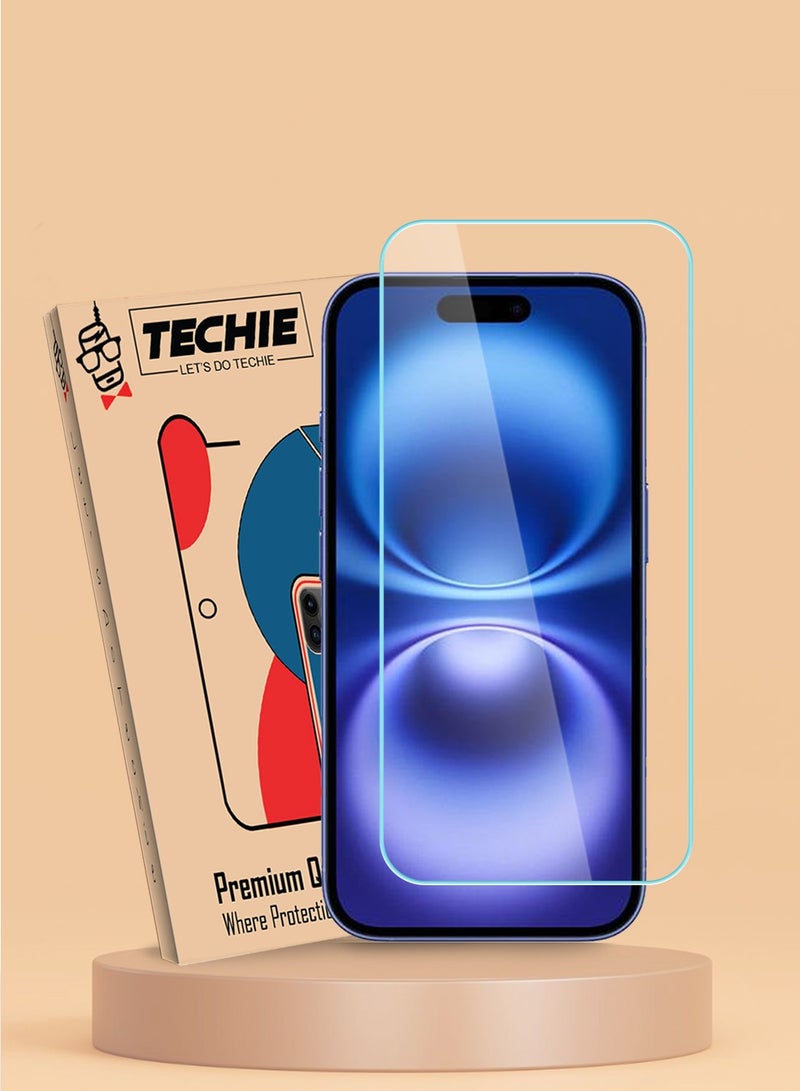 Techie Apple iPhone 16  HD Clear Tempered Glass Screen Protector - Image 1