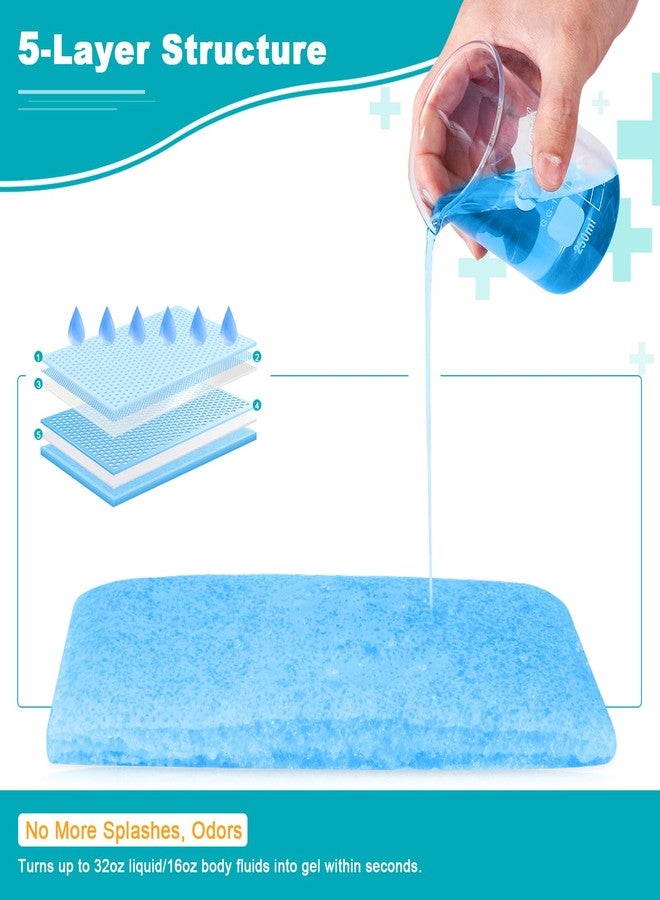 Oumee 90 Count Absorbent Commode Pads for Bedside Commode Bucket, Commode Liners Pads with Absorbent Gel, Potty Liner Pads for Adults Portable Toilet Bags Bedpans - Image 2