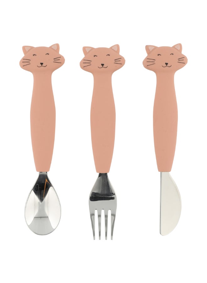 Stainless Steel Cutlery Set With Silicone Handle - Mrs. Cat