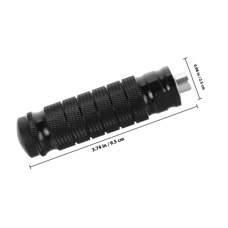 Universal Black Motorcycle Rear Passenger Foot Peg Pedal Pair Replacement Footrest - Image 3