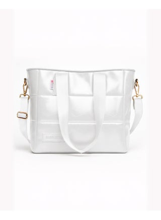 Soft Leather B.S bag tote bag and shoulder bag for girls - White