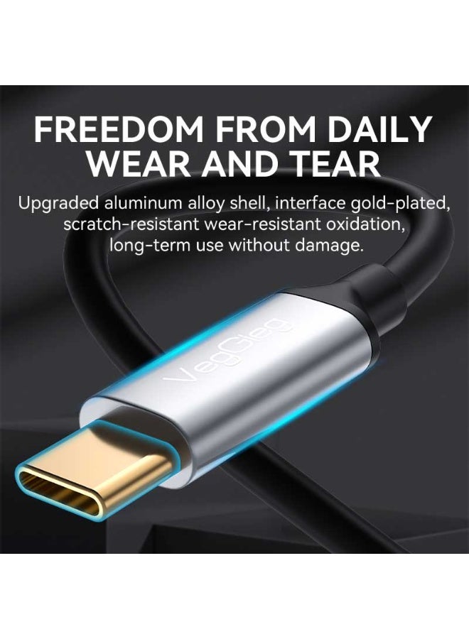 فيج جيج كابل صوت USB C إلى 3.5 مم - نحاس مضفر خالٍ من الأكسجين، صوت ستيريو عالي الدقة، موصلات مطلية بالذهب - Image 2