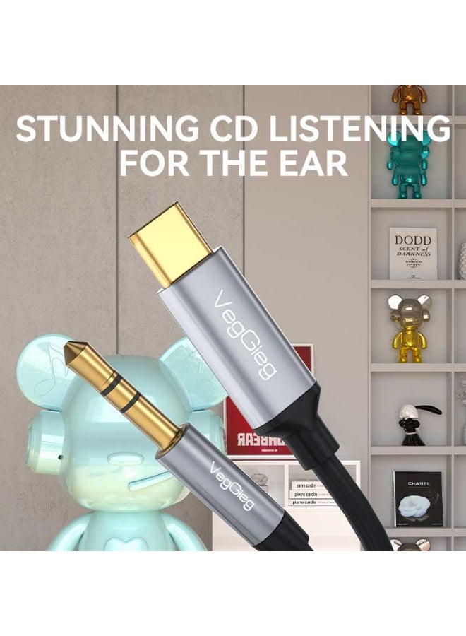 فيج جيج كابل صوت USB C إلى 3.5 مم - نحاس مضفر خالٍ من الأكسجين، صوت ستيريو عالي الدقة، موصلات مطلية بالذهب - Image 5