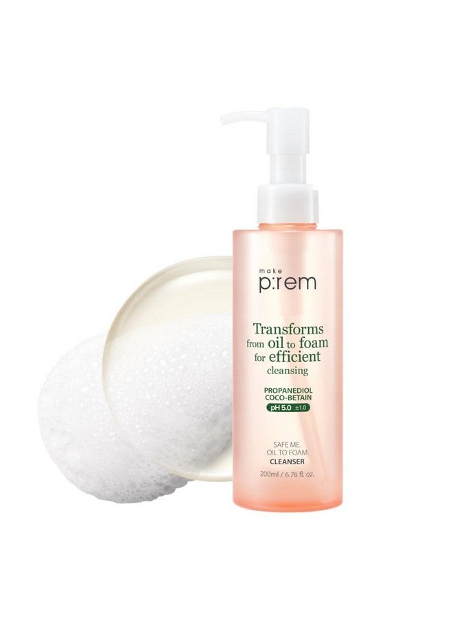 MAKEP:REM MAKE P:REM Safe Me. Oil to Foam Cleanser, Gentle Transforming Cleanser for Sensitive Skin, Korean Skin Care, 6.76 fl.oz. / 200ml - Image 1