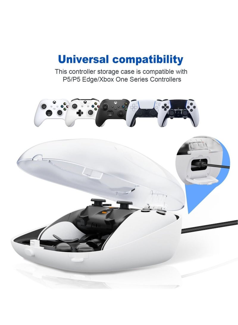 Captaintech Controller Protective Case for PS5 Dualsense/Xbox Series X/S/One Controllers, Hard Shell Travel Case, Dust-Resistant, Shock Proof with Type C Charging Cable, Wall Hook, Lanyards - Image 3