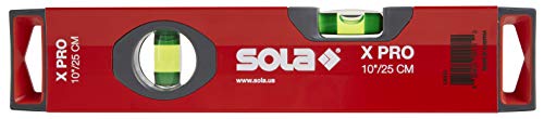 SOLA LSX10 X PRO Aluminum Box Profile Spirit Level with 2 60 Magnified Vials 10Inch Red - Image 3
