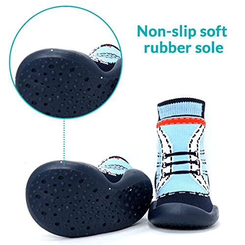 U-Grow Cotton Baby Anti-Skid Breathable Soft Ankle Length Socks Shoes Blue - Image 5